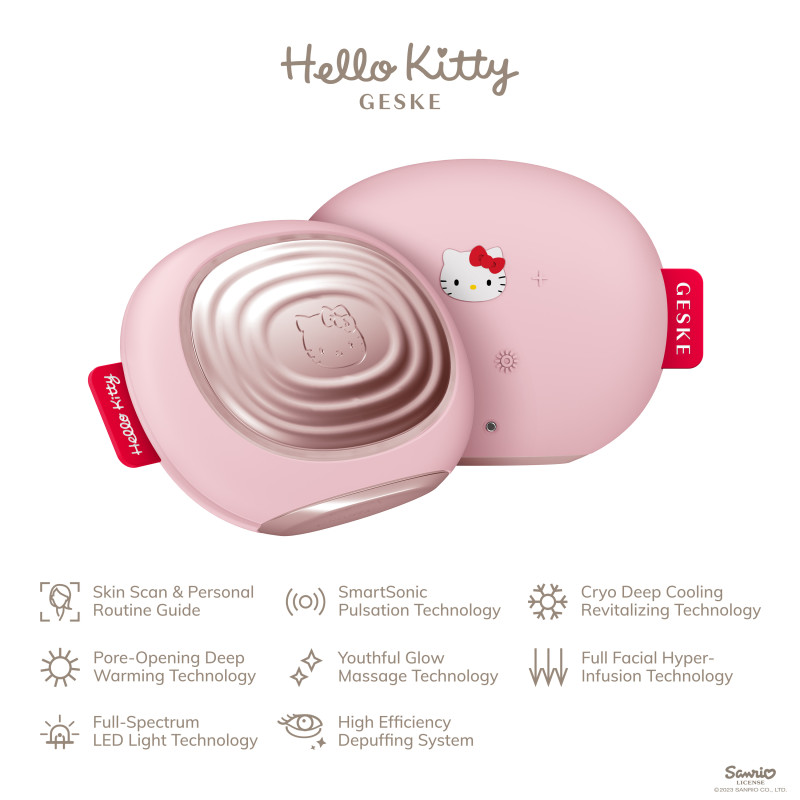 Ультразвукова маска тепло та холод GESKE Sonic Warm&Cool Mask by Hello Kitty pink