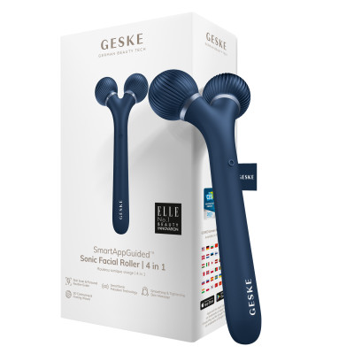 Електронний ультразвуковий ролик для обличчя GESKE Sonic Facial Roller 4 в 1 midnight