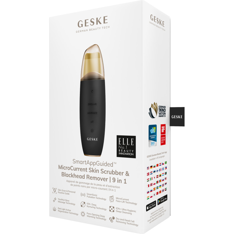 Мікрострумовий скрабер для шкіри та усунення чорних точок GESKE MicroCurrent Skin Scrubber&Blackhead Remover gray