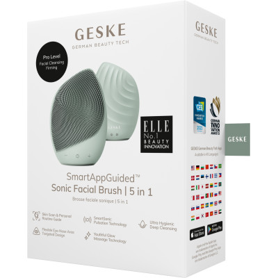 Електронна ультразвукова щітка для обличчя GESKE Sonic Facial Brush 5 в 1 green