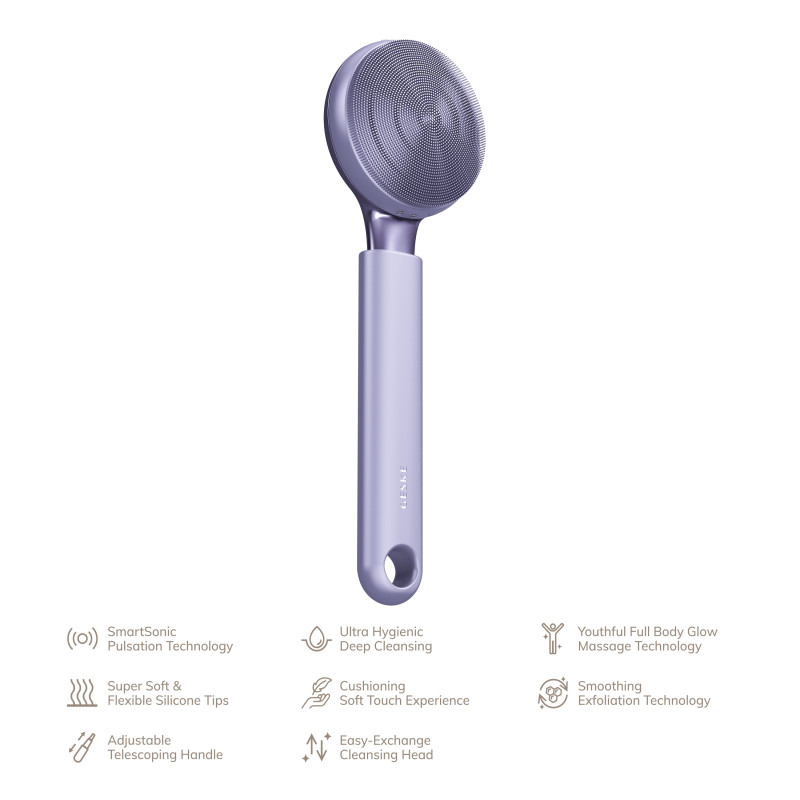 Ультразвукова щітка для всього тіла GESKE Sonic Full-Body Brush&Intensive Exfoliator purple