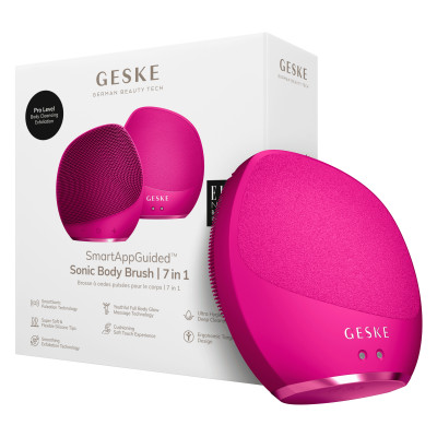 Ультразвукова щітка для тіла та інтенсивний пілінг GESKE Sonic Body Brush&Intensive Exfoliator 7 в 1 magenta Ультразвукова щітка для тіла та інтенсивний пілінг GESKE Sonic Body Brush&Intensive Exfoliator 7 в 1 magenta
