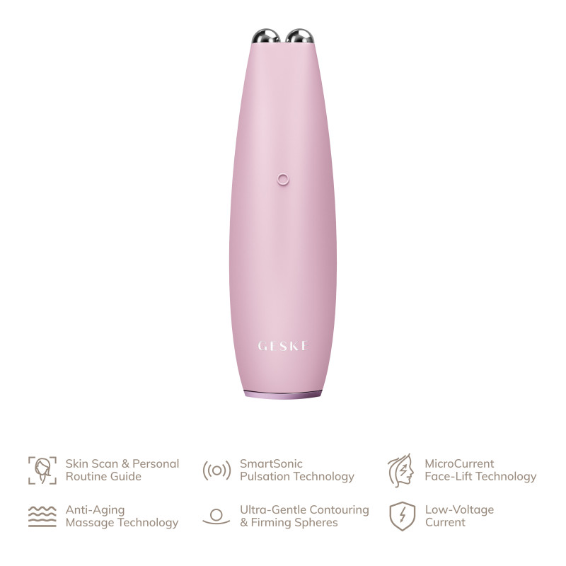 Мікрострумова ручка для підтяжки обличчя GESKE MicroCurrent Face-Lift Pen pink