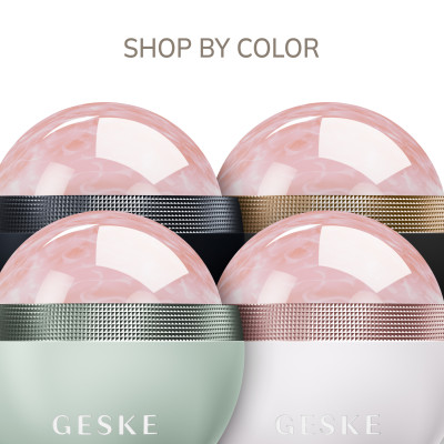 Кульковий масажер з рожевим кварцом GESKE SmartAppGuided Rose Quartz Depuffing Sphere 7in1 gray