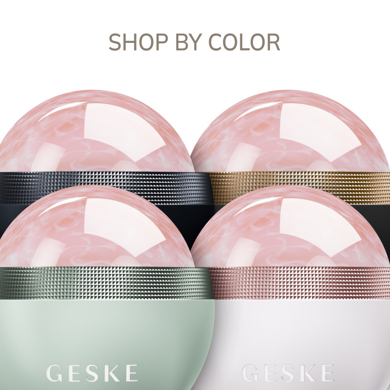 Кульковий масажер з рожевим кварцом GESKE SmartAppGuided Rose Quartz Depuffing Sphere 7in1 gray