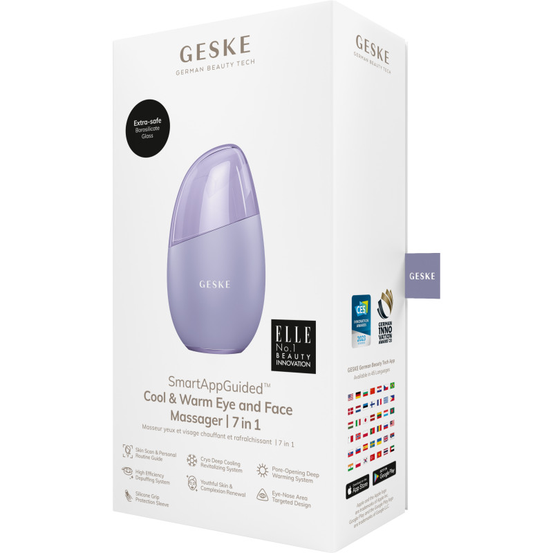Масажер для обличчя GESKE Cool&Warm Eye and Face Massager 7 в 1 purple