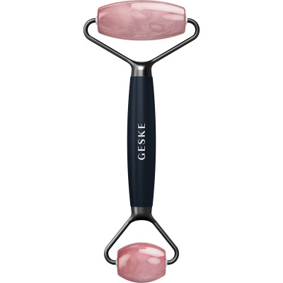 Ролер-масажер для обличчя та тіла з рожевим кварцом GESKE SmartAppGuided Rose Quartz Face & Body Roller 5in1 black