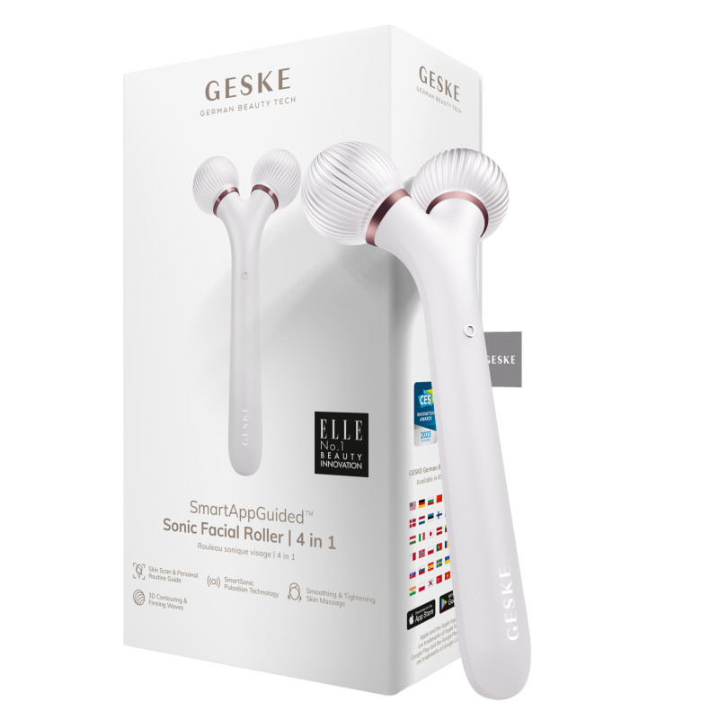 Електронний ультразвуковий ролик для обличчя GESKE Sonic Facial Roller 4 в 1 starlight