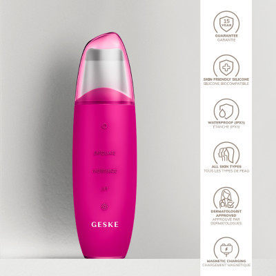 Мікрострумовий скрабер для шкіри та усунення чорних точок GESKE MicroCurrent Skin Scrubber&Blackhead Remover magenta