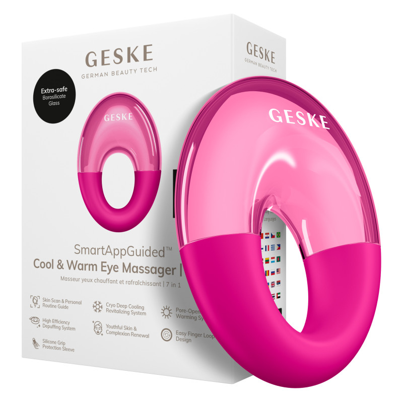 Масажер для очей GESKE Cool&Warm Eye Massager 7 в 1 magenta
