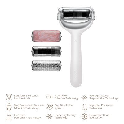 Ролер для голкової мезотерапії обличчя та тіла GESKE MicroNeedle Face&Body Roller white