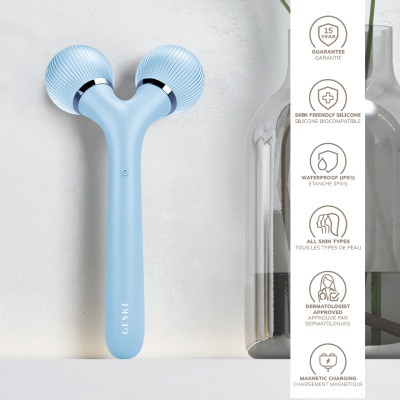 Електронний ультразвуковий ролик для обличчя та тіла GESKE Sonic Facial&Body Roller aquamarine