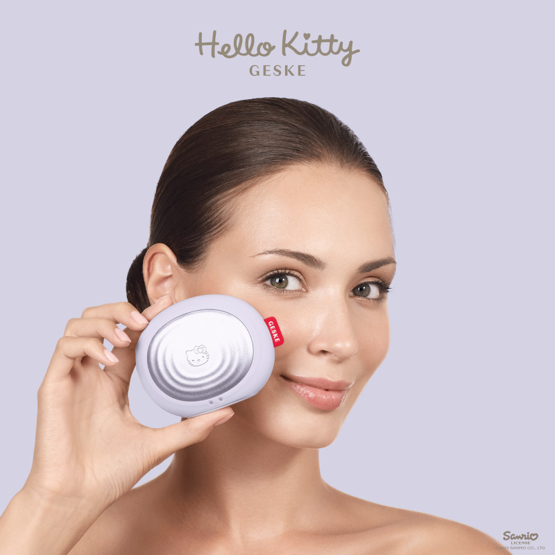 Електронна ультразвукова термощітка для обличчя GESKE Sonic Thermo Facial Brush 5 в 1 by Hello Kitty purple