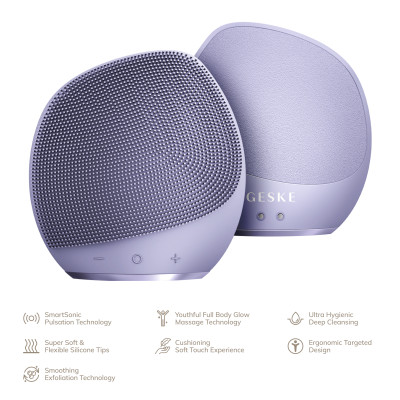 Ультразвукова щітка для тіла та інтенсивний пілінг GESKE Sonic Body Brush&Intensive Exfoliator 7 в 1 purple
