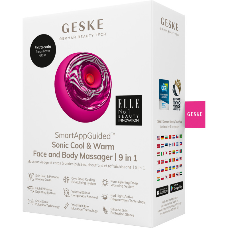 Масажер для обличчя та тіла GESKE Sonic Cool&Warm Face and Body Massager 9 в 1 magenta