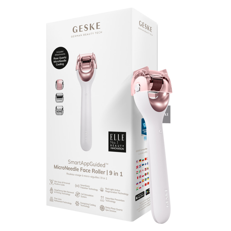 Електронний ролер для обличчя з мікроголками GESKE MicroNeedle Face Roller 9 в 1 starlight