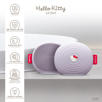 Електронна ультразвукова щітка для обличчя GESKE Sonic Facial Brush 4 в 1 by Hello Kitty purple