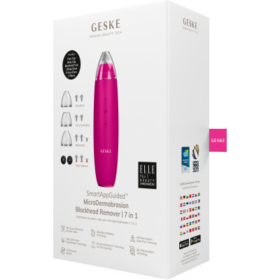 Мікродермабразійний пристрій для видалення чорних цяток GESKE MicroDermabrasion Blackhead Remover 7 в 1 magenta
