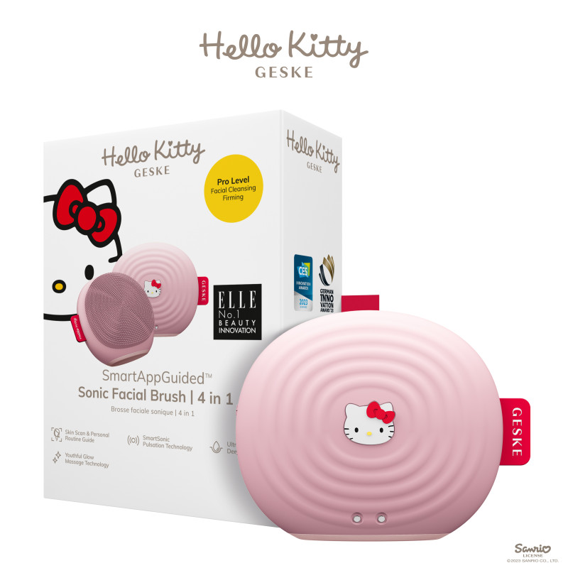 Електронна ультразвукова щітка для обличчя GESKE Sonic Facial Brush by Hello Kitty pink