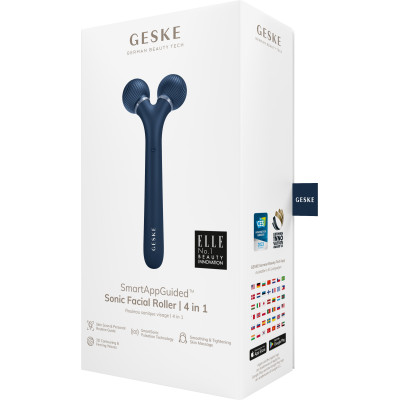 Електронний ультразвуковий ролик для обличчя GESKE Sonic Facial Roller 4 в 1 midnight