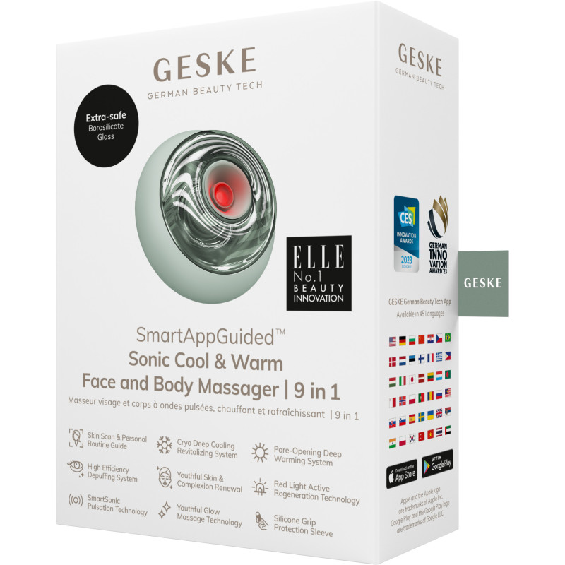 Масажер для обличчя та тіла GESKE Sonic Cool&Warm Face and Body Massager 9 в 1 green