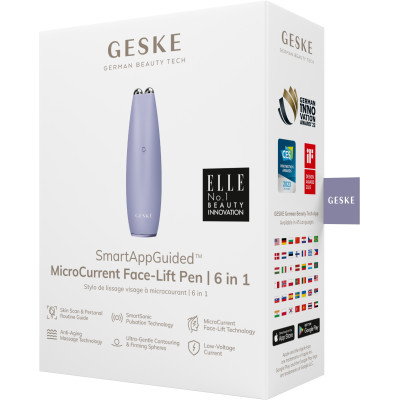 Мікрострумова ручка для підтяжки обличчя GESKE MicroCurrent Face-Lift Pen purple