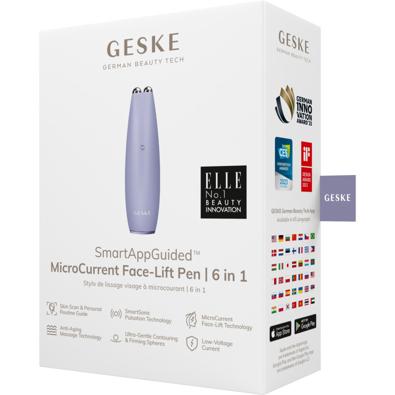 Мікрострумова ручка для підтяжки обличчя GESKE MicroCurrent Face-Lift Pen purple