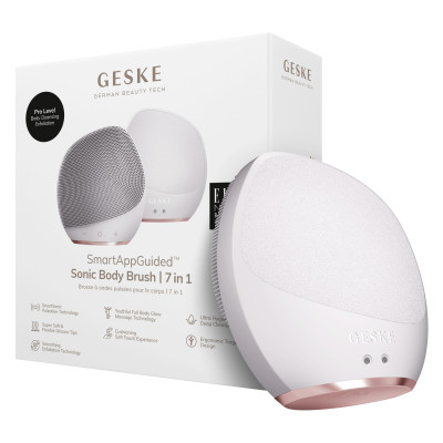 Ультразвукова щітка для тіла та інтенсивний пілінг GESKE Sonic Body Brush&Intensive Exfoliator 7 в 1 starlight Ультразвукова щітка для тіла та інтенсивний пілінг GESKE Sonic Body Brush&Intensive Exfoliator 7 в 1 starlight