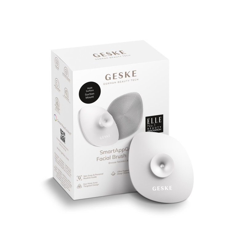 Щітка для обличчя GESKE Facial Brush 4 в 1 з тримачем white
