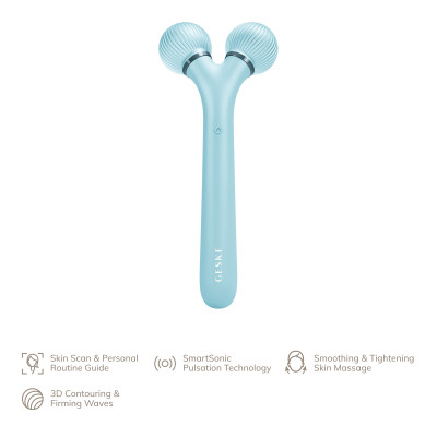Електронний ультразвуковий ролик для обличчя GESKE Sonic Facial Roller 4 в 1 turquoise