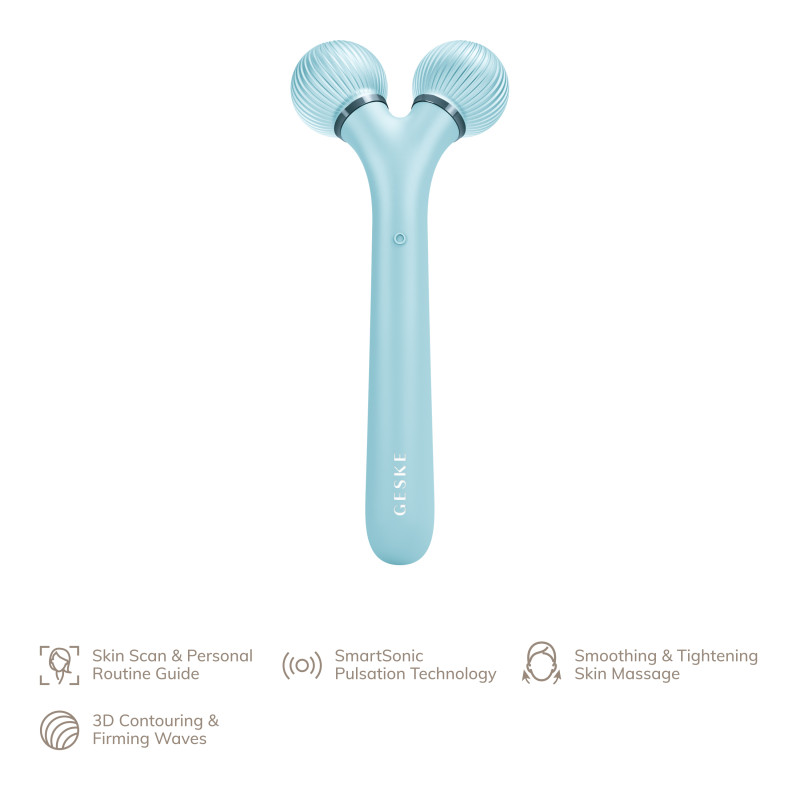 Електронний ультразвуковий ролик для обличчя GESKE Sonic Facial Roller 4 в 1 turquoise