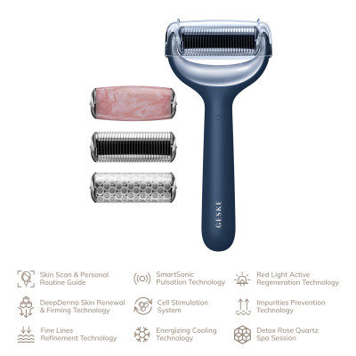 Ролер для голкової мезотерапії обличчя та тіла GESKE MicroNeedle Face&Body Roller 9 в 1 midnight