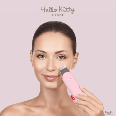 Мікрострумовий скрабер для шкіри та усунення чорних точок GESKE MicroCurrent Skin Scrubber&Blackhead Remover Hello Kitty pink