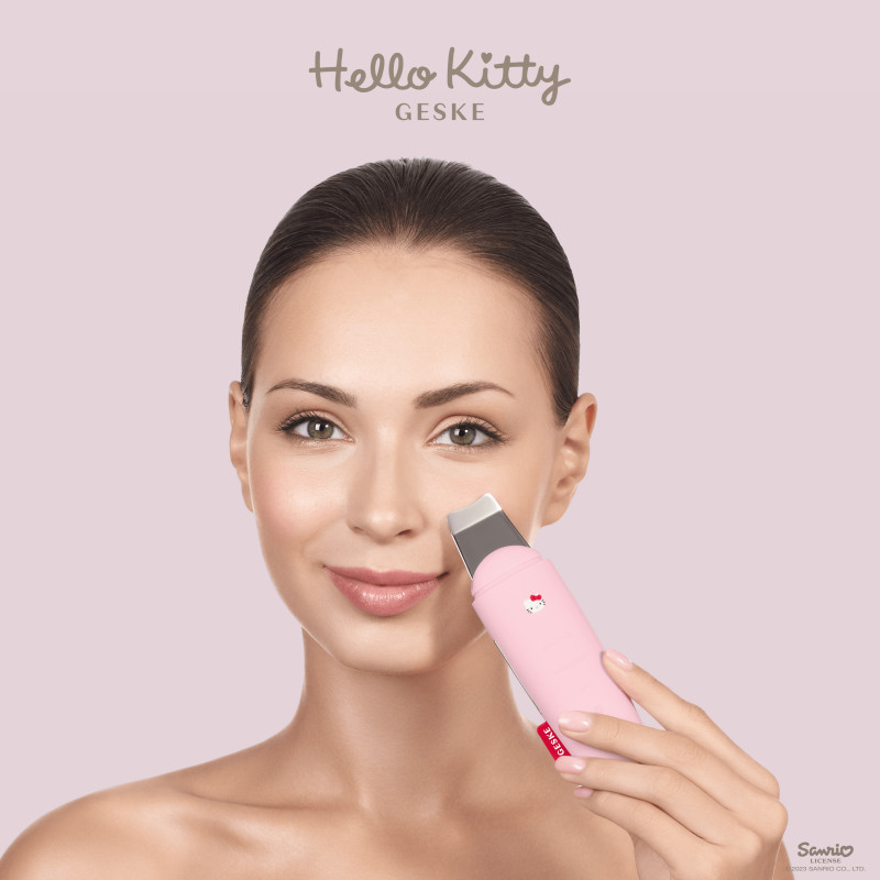 Мікрострумовий скрабер для шкіри та усунення чорних точок GESKE MicroCurrent Skin Scrubber&Blackhead Remover Hello Kitty pink
