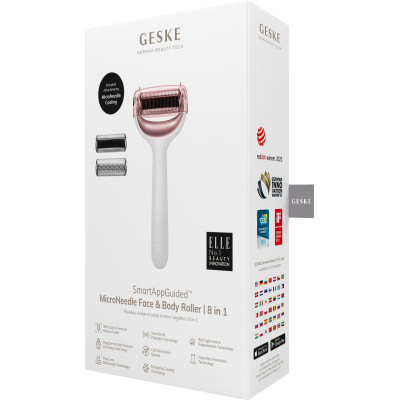 Електронний ролер для обличчя та тіла з мікроголками GESKE MicroNeedle Face&Body Roller 8 в 1 starlight