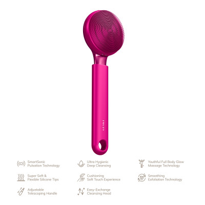 Ультразвукова щітка для всього тіла GESKE Sonic Full-Body Brush&Intensive Exfoliator 8 в 1 magenta