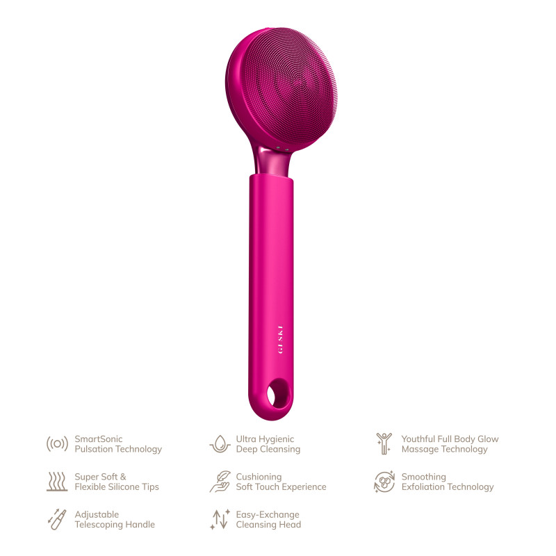 Ультразвукова щітка для всього тіла GESKE Sonic Full-Body Brush&Intensive Exfoliator 8 в 1 magenta