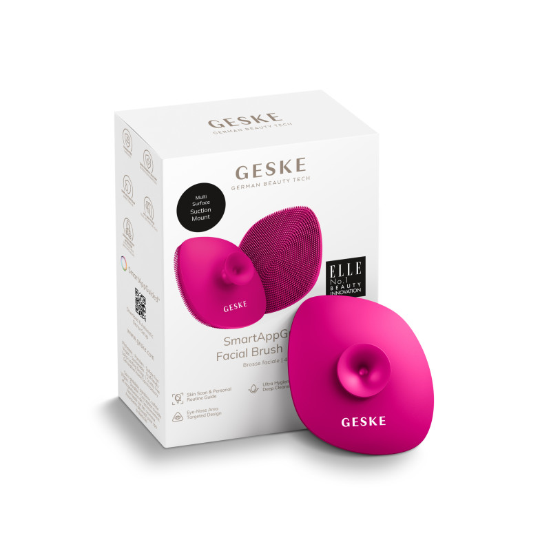 Щітка для обличчя GESKE Facial Brush 4 в 1 з тримачем magenta