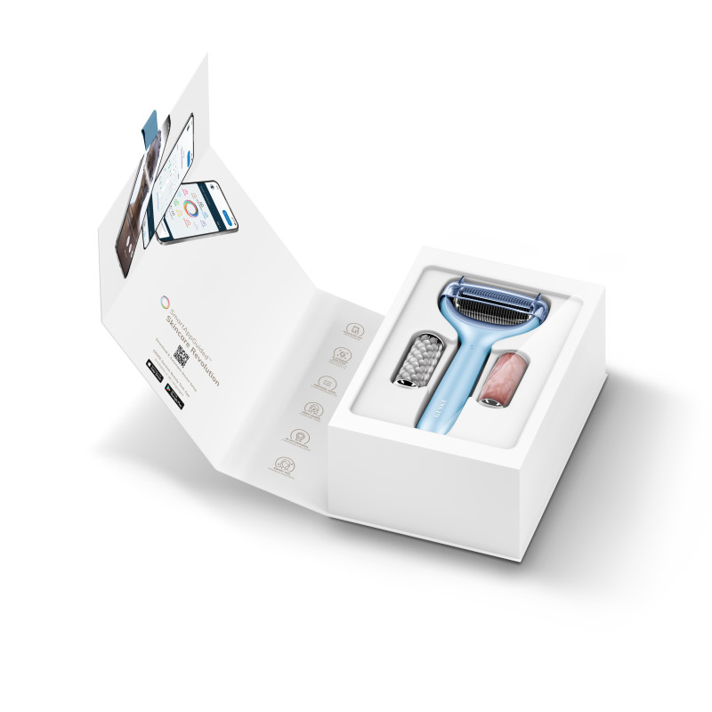 Ролер для голкової мезотерапії обличчя та тіла GESKE MicroNeedle Face&Body Roller 9 в 1 aquamarine