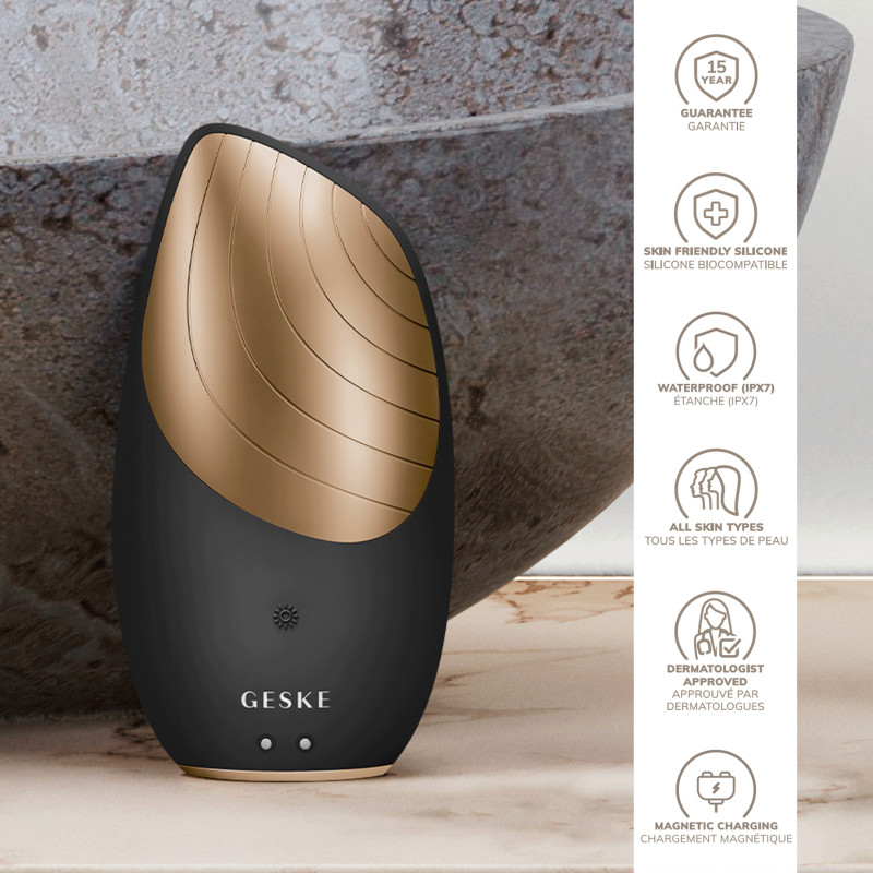Електронна звукова термощітка для обличчя GESKE Sonic Thermo Facial Brush gray