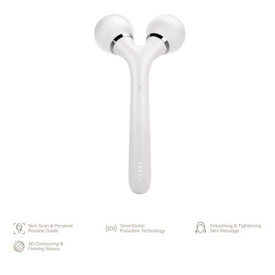 Електронний ультразвуковий ролик для обличчя та тіла GESKE Sonic Facial&Body Roller 4 в 1 white
