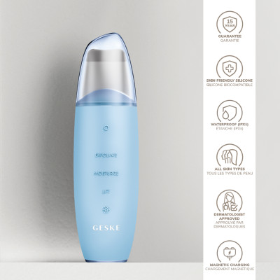 Мікрострумовий скрабер для шкіри та усунення чорних точок GESKE MicroCurrent Skin Scrubber&Blackhead Remover 9 в 1 aquamarine