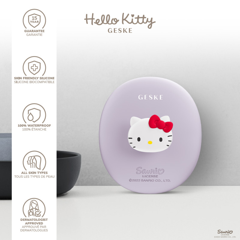Щітка для обличчя GESKE Facial Brush 3 в 1 by Hello Kitty з тримачем purple