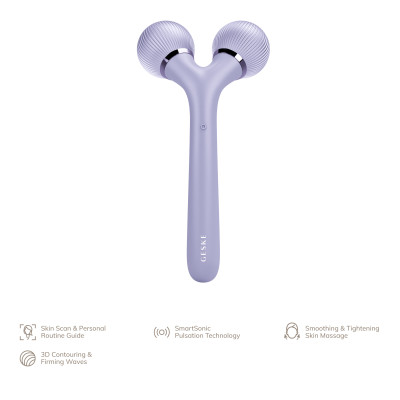 Електронний ультразвуковий ролик для обличчя та тіла GESKE Sonic Facial&Body Roller 4 в 1 violet