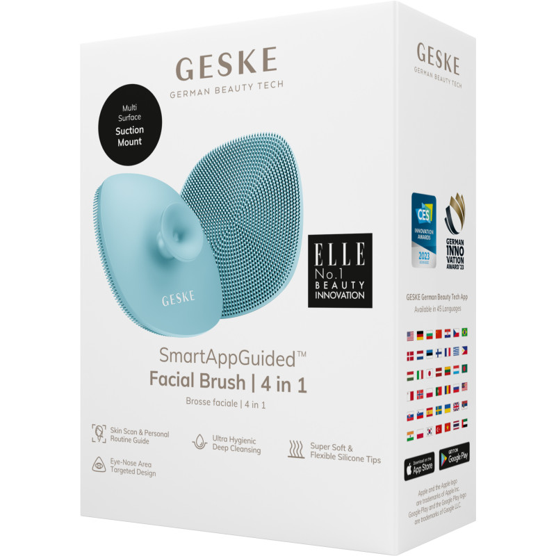 Щітка для обличчя GESKE Facial Brush 4 в 1 з тримачем turquoise
