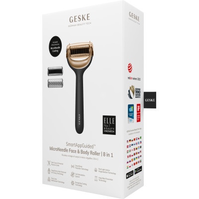Електронний ролер для обличчя та тіла з мікроголками GESKE MicroNeedle Face&Body Roller 8 в 1 gray
