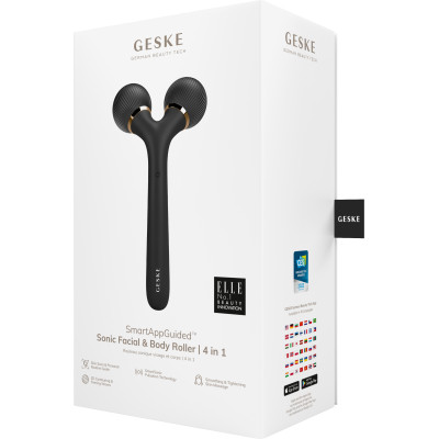 Електронний ультразвуковий ролик для обличчя та тіла GESKE Sonic Facial&Body Roller gray