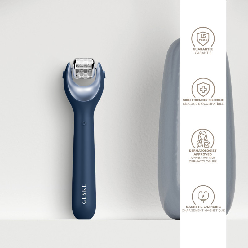 Електронний ролер для обличчя з мікроголками GESKE MicroNeedle Face Roller 9 в 1 midnight