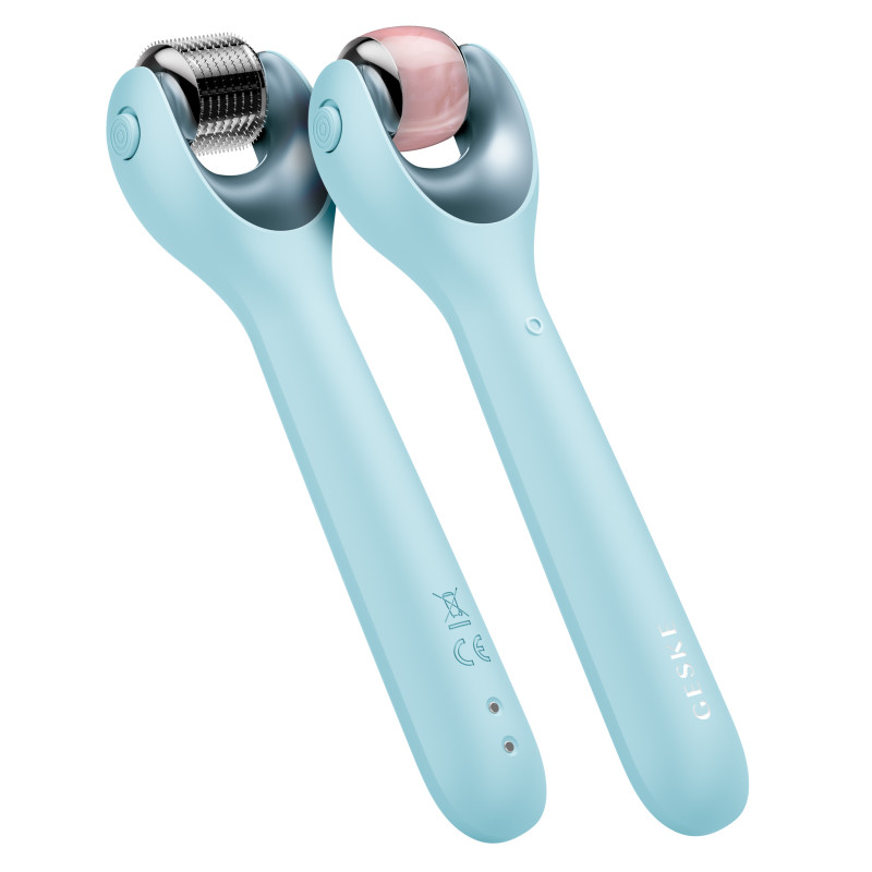 Електронний ролер для обличчя з мікроголками GESKE MicroNeedle Face Roller 9 в 1 turquoise
