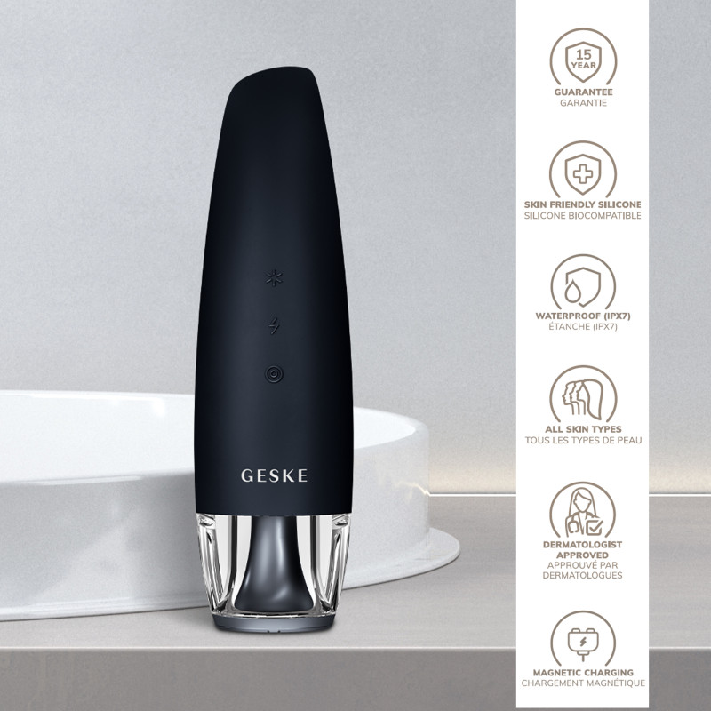 Антивіковий LED-випромінювач для відновлення шкіри обличчя GESKE Anti-Aging Skin Renewer 9 в 1 black